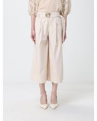 Pinko - Love Birds Cropped Cotton Trousers - Lyst