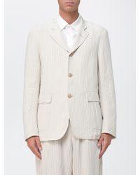 Emporio Armani - Single-Breasted Viscose Blazer With Patch Pockets - Lyst