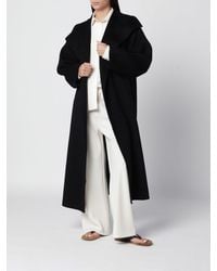Almada Label - Abrigo Largo Abierto Oversize De En Mezcla De Lana Y Cachemira Con Solapas De Pico - Lyst