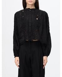 Isabel Marant - Blusa Rubra De Ramio Con Manga Larga E Inserciones De Macramé - Lyst