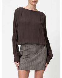 Twinset - Viscose Blouse With Long Sleeves And V-Back - Lyst