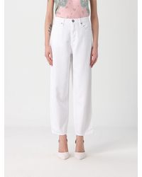 Pinko - Cotton Denim Crop Jeans - Lyst