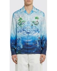 CASABLANCA - Silk Shirt With Monogram Print - Lyst