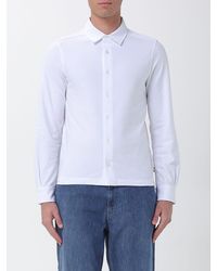 K-Way - Slim Fit Long-Sleeved Stretch-Cotton Shirt With Italian Collar - Lyst