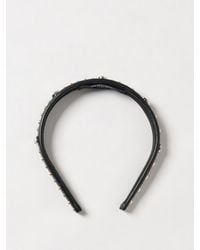 Versace - Leather Headband With Studs - Lyst