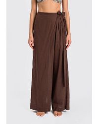Twinset - Wide Leg Cotton Trousers - Lyst