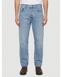 Agolde - Cotton Denim Straight Jeans - Lyst