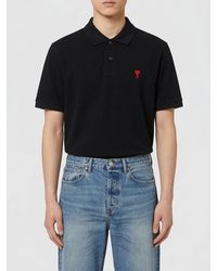 Ami Paris - Logo Cotton Polo Shirt - Lyst