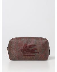 Etro - Beauty Case In Coated Cotton With Embroidered Logo - Lyst