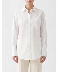 The Row - Cotton Poplin Shirt With French Collar And Patch Pocket - Lyst
