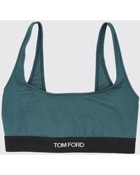 Tom Ford - Cropped Modal Bralette Top With Contrast Logo Band - Lyst