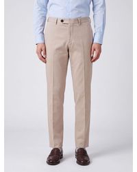 Brunello Cucinelli - Slim Fit Cotton Tailored Trousers With Off-Center Closure - Lyst