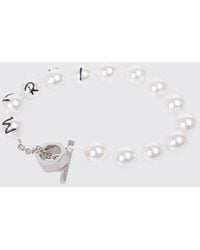 Marni - Brass Necklace With Synthetic Pearls And Crystals - Lyst