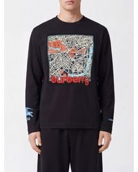 Burberry - Graphic Logo Print Long-Sleeved Cotton T-Shirt - Lyst