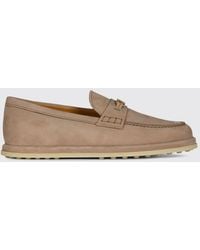 Tod's - Nubuck Penny Loafers With T Timeless Accessory And Gommino Sole - Lyst