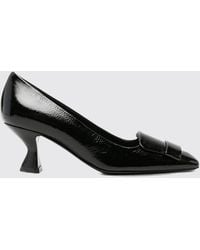 Sergio Rossi - Naplak Leather Court Shoes With Squared Toe And Spool Heel - Lyst