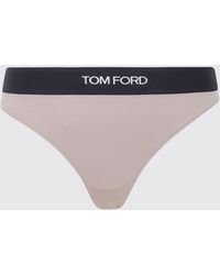 Tom Ford - Stretch-Modal Thong With Contrasting Logo-Jacquard Elasticated Waistband - Lyst