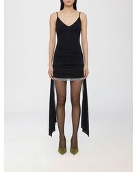 The Attico - Silk Blend Mini Dress With Rhinestones - Lyst