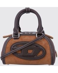 DIESEL - 1Dr Dome Sueded Faux-Leather Mini Boston Bag With Oval D Logo - Lyst