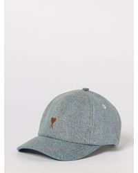 Ami Paris - Cotton Denim Hat With Embroidered Logo - Lyst