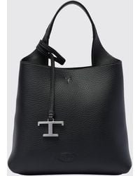 Tod's - Grained Leather Mini Handbag With Charm And Embossed Logo - Lyst