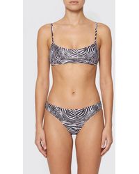 Blumarine - Zebra Print Stretch Polyester Bikini Top - Lyst
