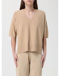 Kangra - Two-Tone Viscose Blend V-Neck Top - Lyst