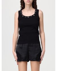 Versace - Ribbed Studded Decorative Button Top - Lyst