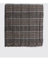 Brunello Cucinelli - Fringed Prince Of Wales Check Scarf - Lyst