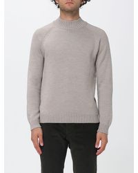Zanone - 100% Merino Wool Mock Neck Jumper With Ribbed Trims - Lyst