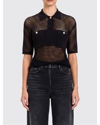 Twinset - Mesh Viscose Polo Shirt - Lyst
