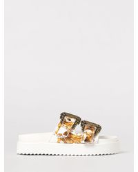 Versace Jeans Couture - Patent Leather Baroque Print Sandals - Lyst