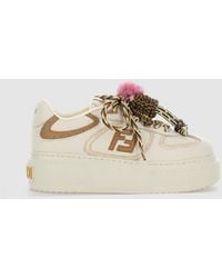 Fendi - Baskets Plateforme Match En Cuir - Lyst
