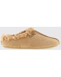 MM6 by Maison Margiela - Suede Mules With Shearling Lining - Lyst
