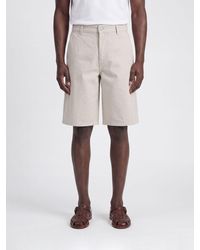 Ami Paris - Straight Fit Cotton Bermuda Shorts With A Contrasting Logo - Lyst
