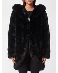 Philipp Plein - Oversized Fox Fur Coat With Hood And Knee-Length - Lyst