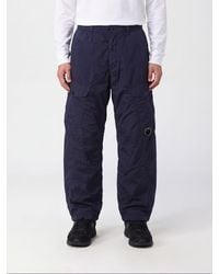C.P. Company - Wide-Leg Nylon Cargo Trousers With Side Pockets And Logo - Lyst
