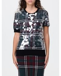 N°21 - Sequin-Embellished Tartan Virgin Wool Knit Top - Lyst