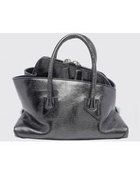 The Attico - La Passeggiata Mini Crackled Leather Bag With Removable Strap - Lyst