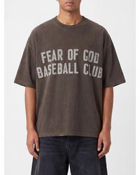 Fear Of God - Relaxed Fit Cotton T-Shirt With Contrast Logo And Dropped Shoulders - Lyst
