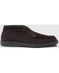 Santoni - Suede Calfskin Chukka Boots With Rubber Sole - Lyst