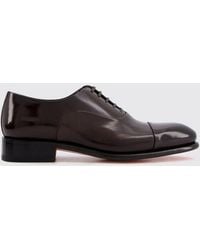 Santoni - Elegant Smooth Leather Oxford Shoes With Leather Sole - Lyst
