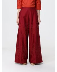 Liviana Conti - Ilaria High-Waisted Cotton Palazzo Pants With Embroidery - Lyst