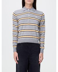Fiorucci - Striped Long-Sleeve Merino Wool Knit Polo - Lyst