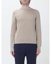 Brooksfield - Cotton Crew Neck Sweater With Logo - Lyst