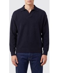 Roberto Collina - Long-Sleeved Merino Wool Knit Polo Shirt - Lyst