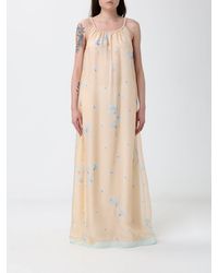Emporio Armani - Long Silk Dress With Floral Print - Lyst