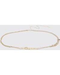 Chloé - Chlo&Eacute Adjustable-Tone Brass Chain Belt With Lettering Logo - Lyst