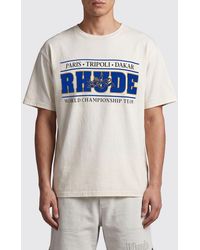 Rhude - Graphic Print Cotton T-Shirt With Logo - Lyst