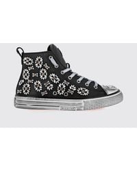 Philipp Plein - Grained Leather High-Top Sneakers With Rhinestones And Hexagon Logo - Lyst